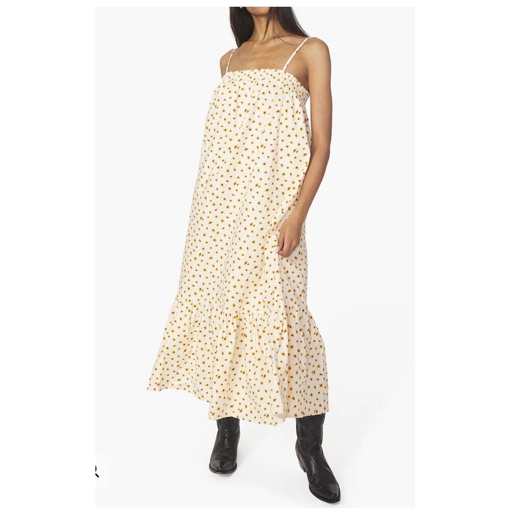 WeWoreWhat Smocked‎ Midi Ditsy Daisies Dress Size XS